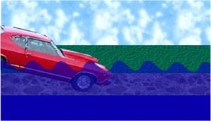 Illustration of a Car Starting to Sink